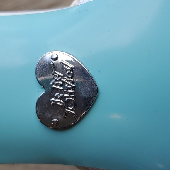 Betsey Johnson White Sequin Peep Toe Stilettos 9.5 Like New - Picture 5 of 7